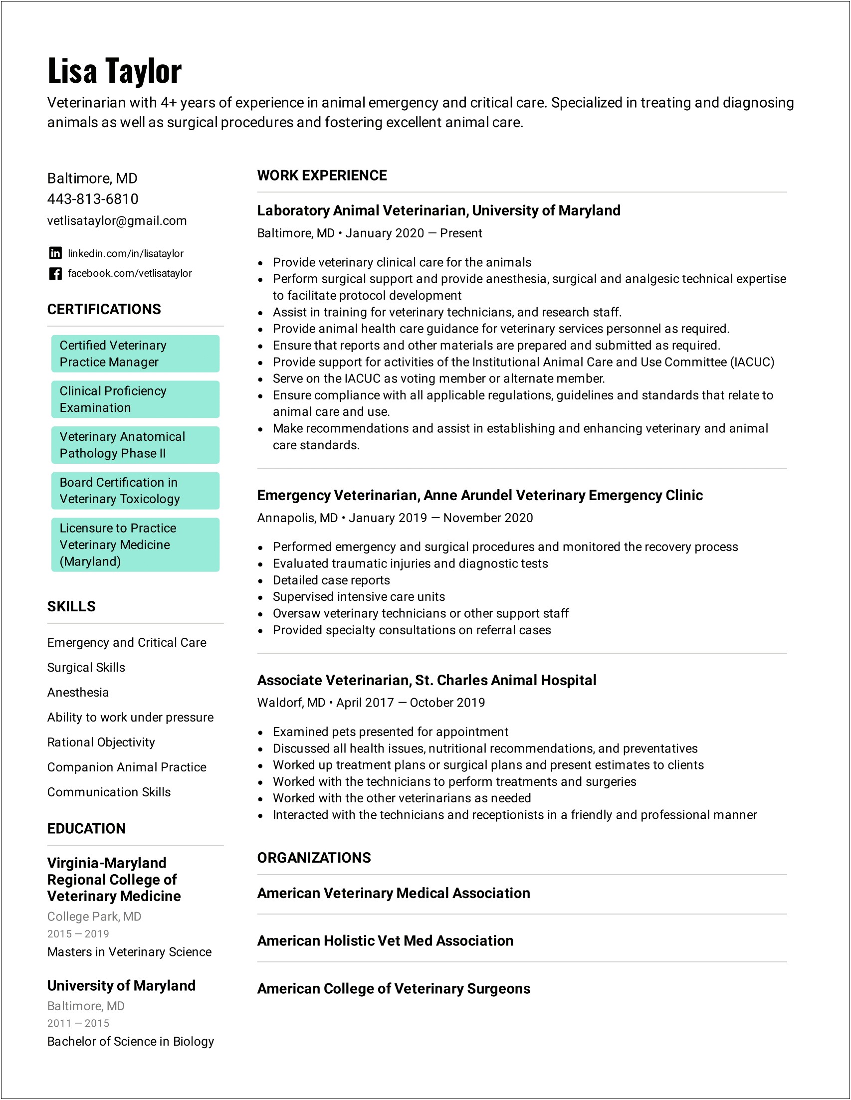 Animal Research Hard Skills For Resume