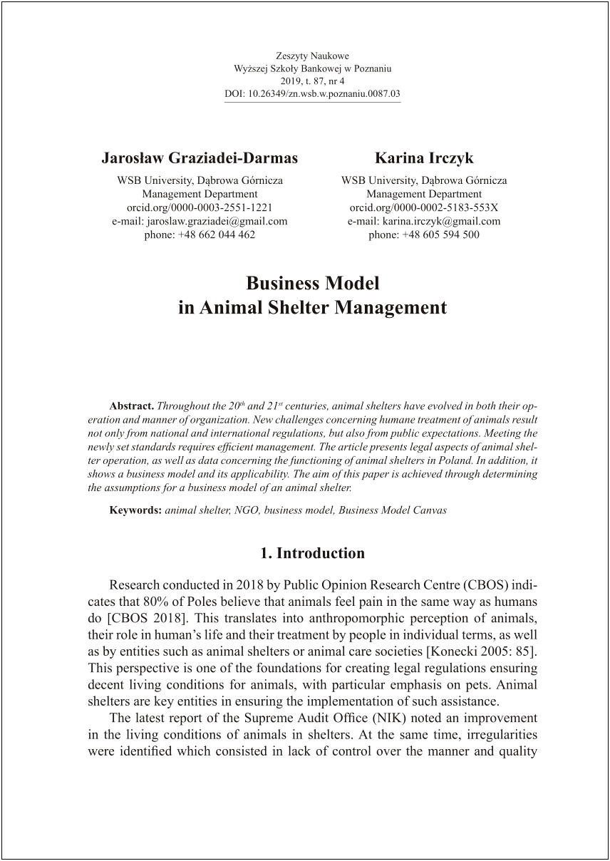 Animal Shelter Manager Resume Examples