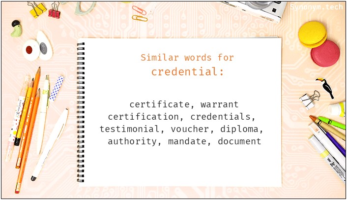 Another Word For Credentials In A Resume