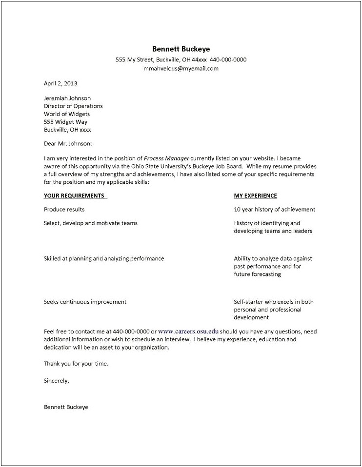 Apa Style Resume And Cover Letter