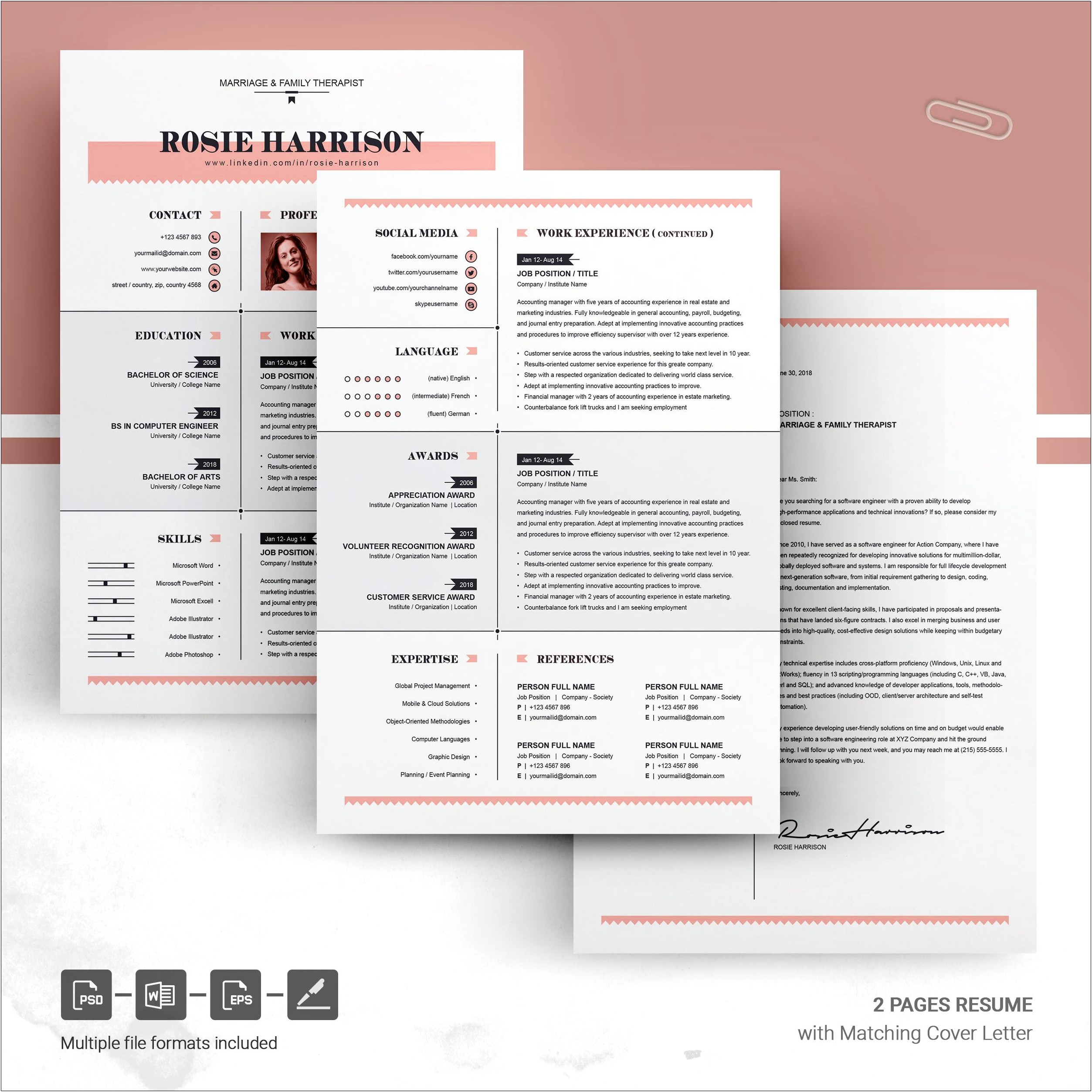 Apple Pages Resume Templates 2018 Free