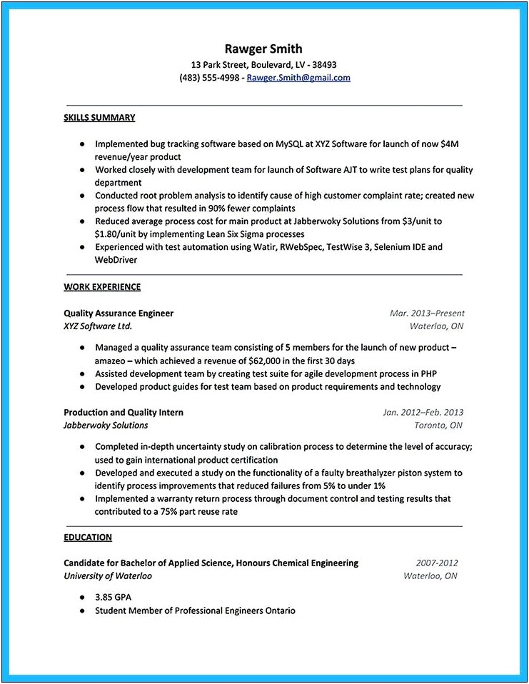 Applicant Tracking System Information Technology Resume Template