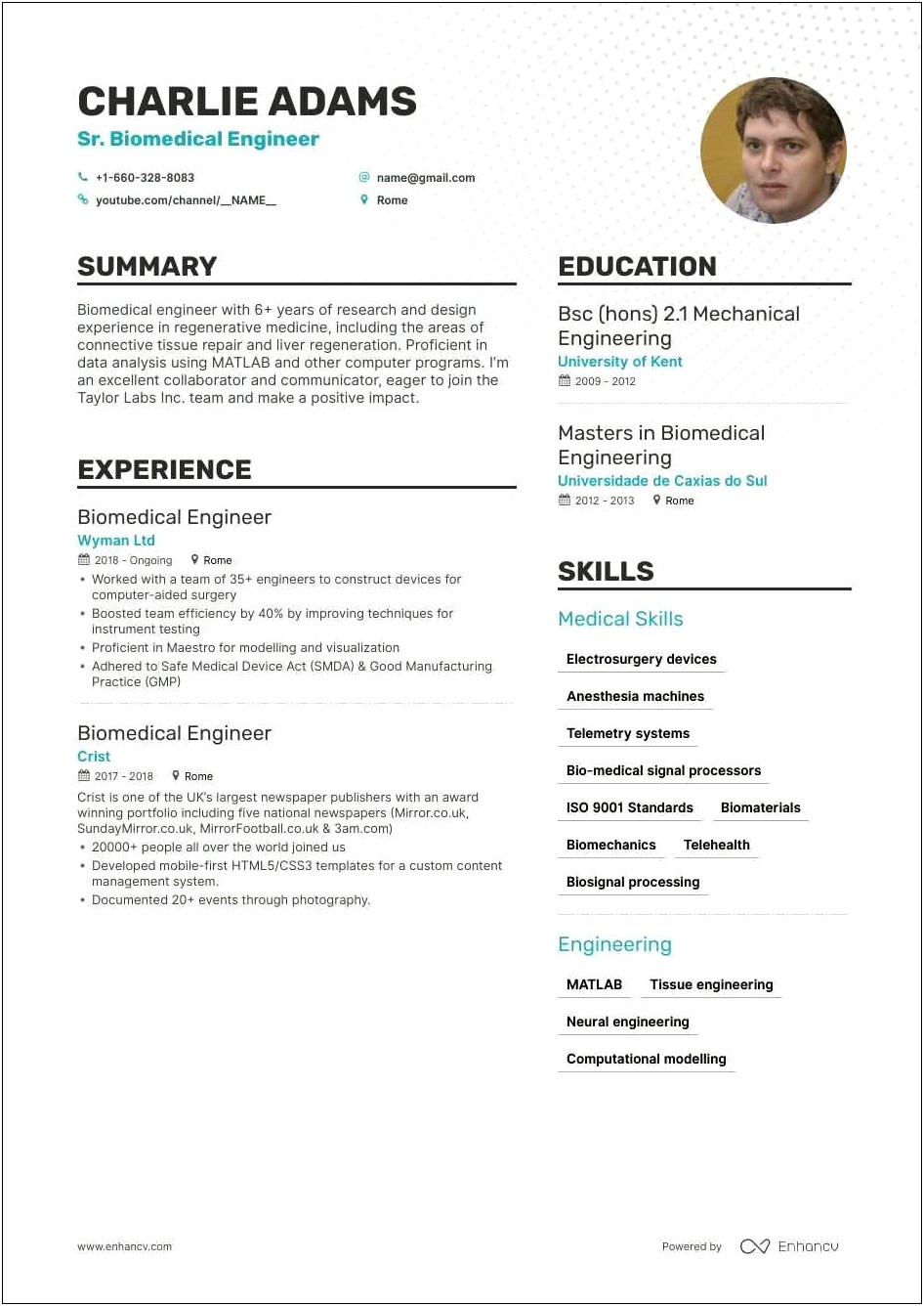 Appropriate Biography On Resume Example