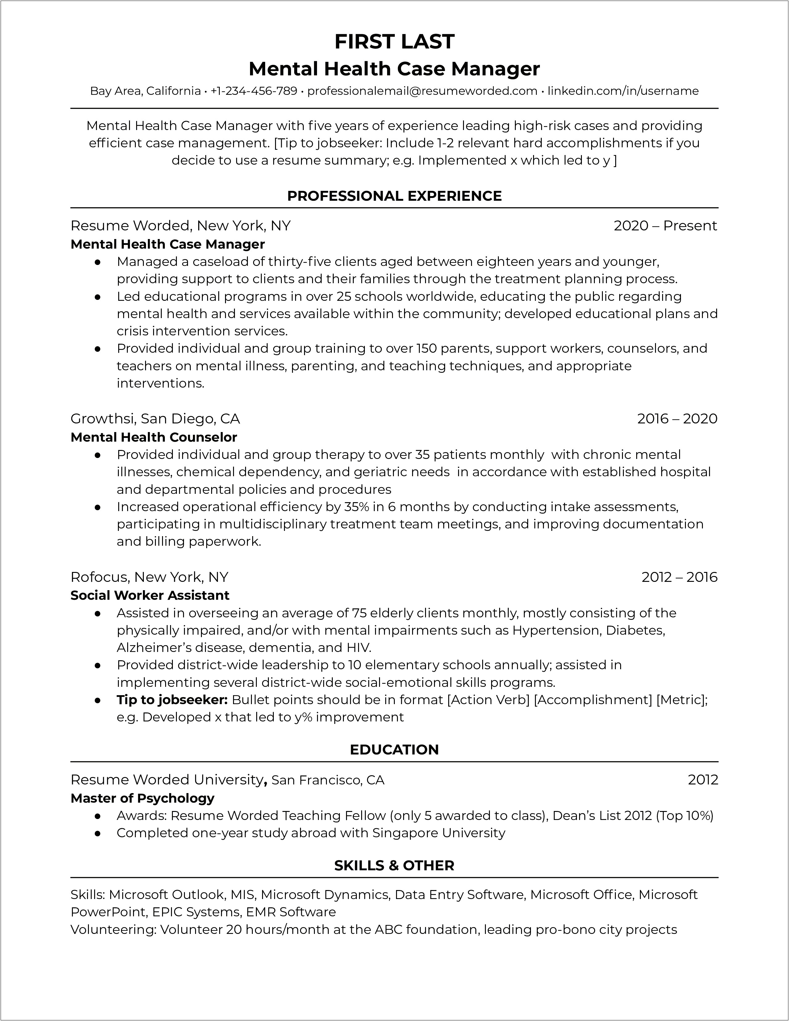 Appropriate Volunteer Experience For Resume To Administrator