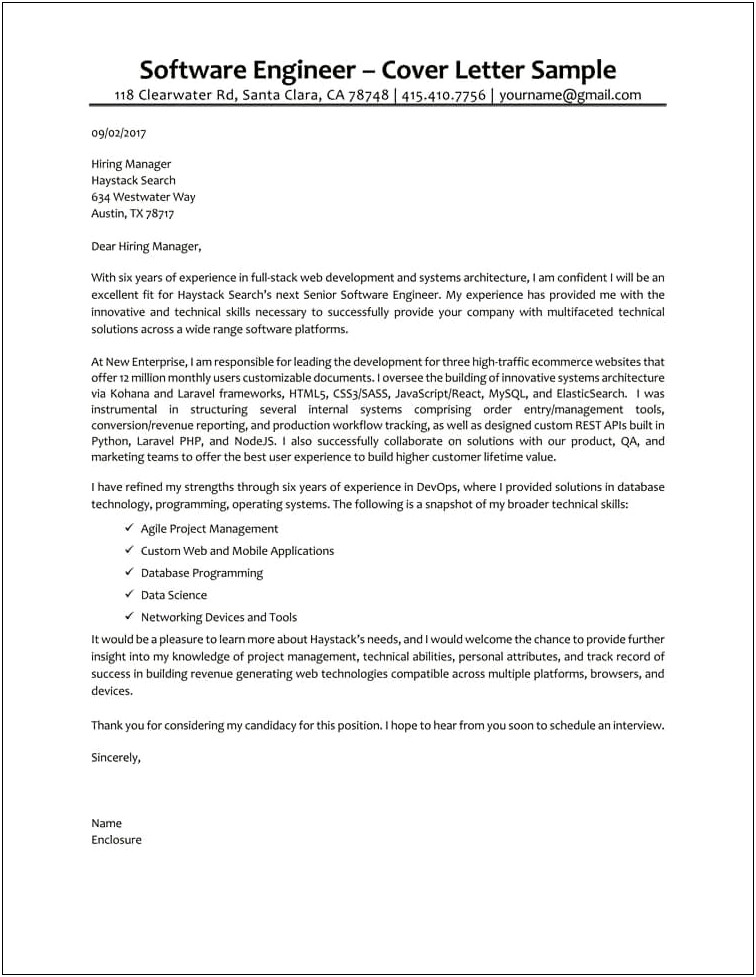 Architect Prospecting Resume Cover Letter Examples