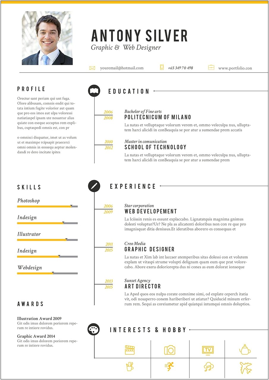 Architecture Resume Psd Free Download