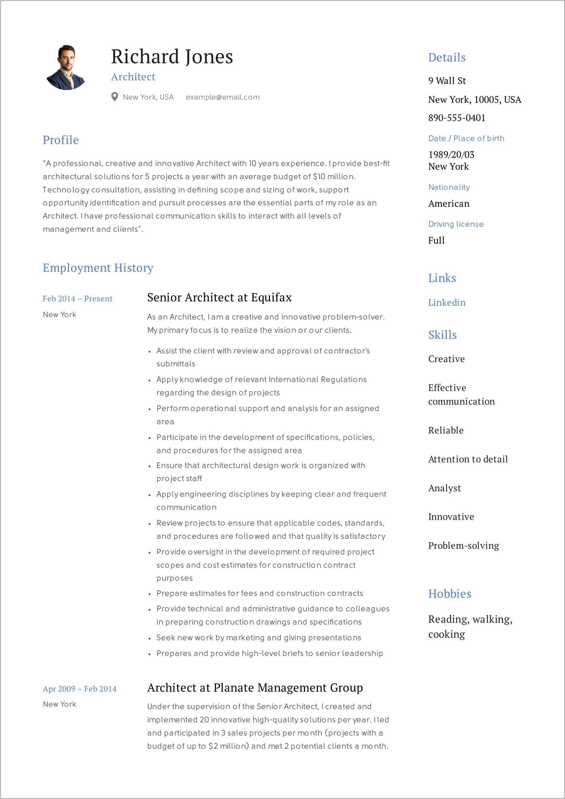Architecture Resume Work Samples Filetype Pdf