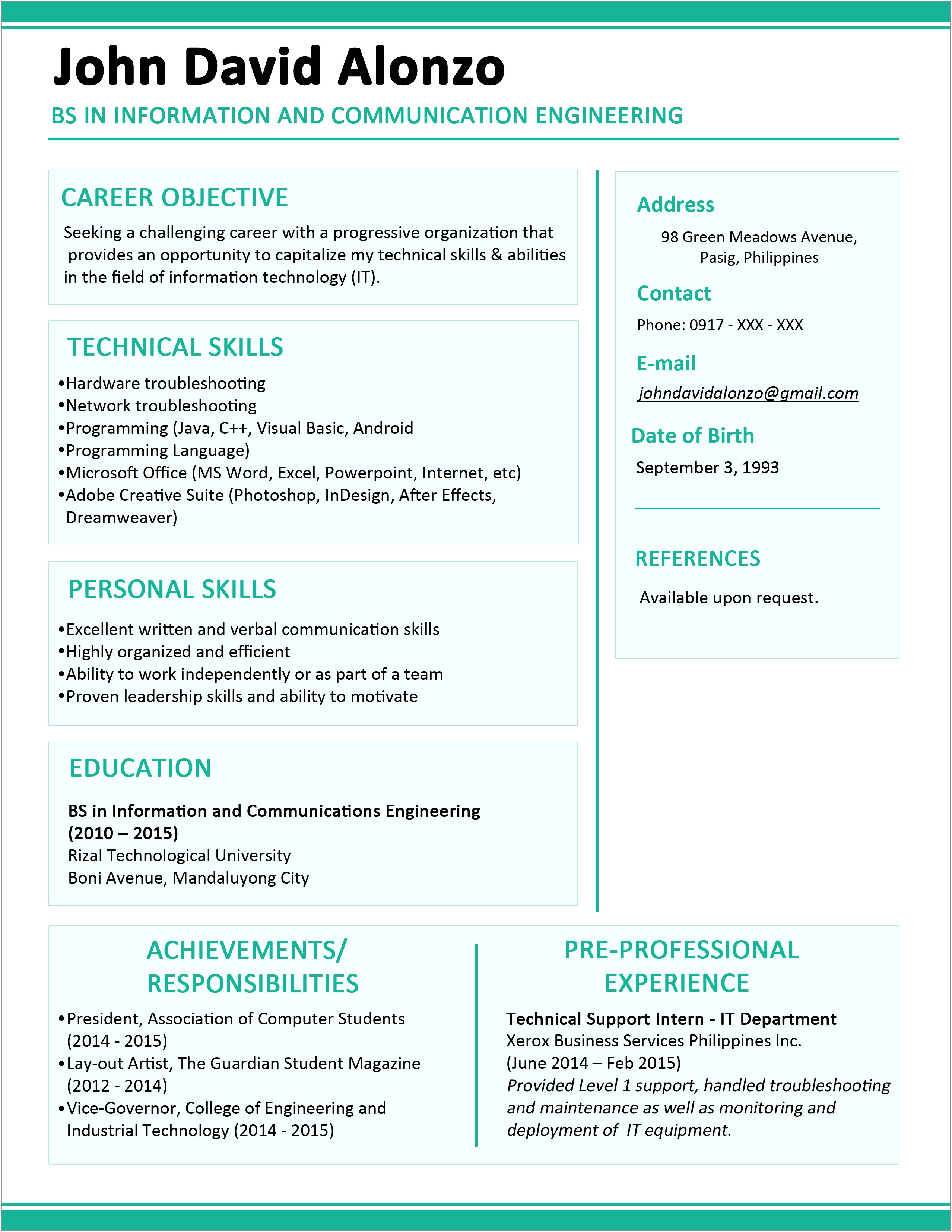 Are Skill Page In Resume