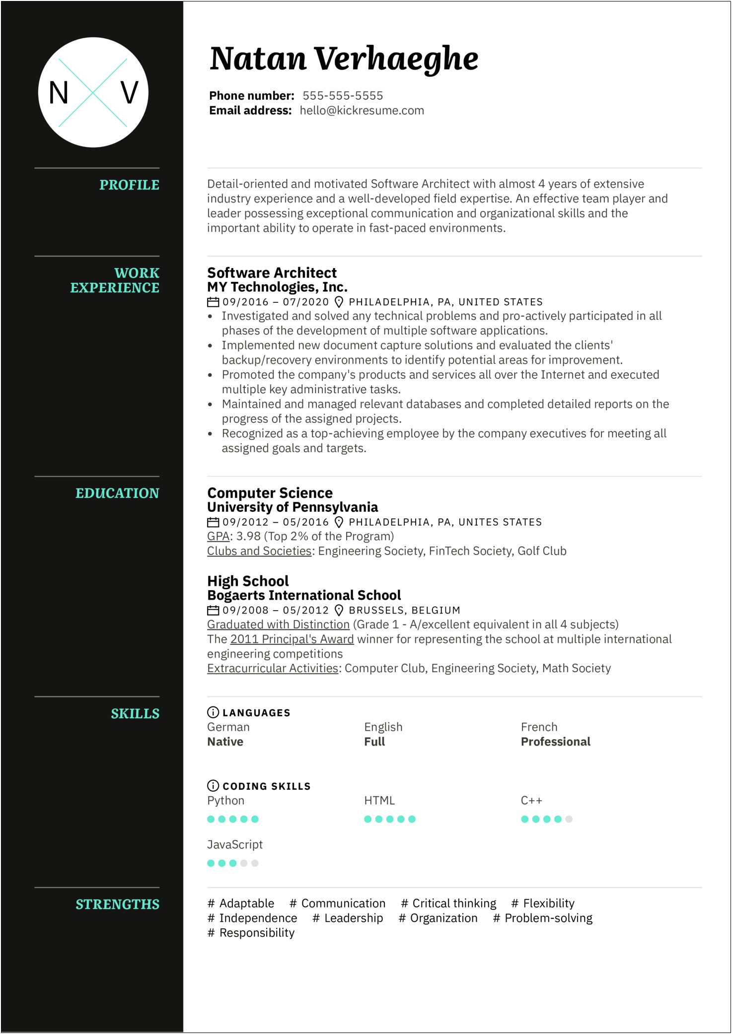Area Of Expertise Resume Sample