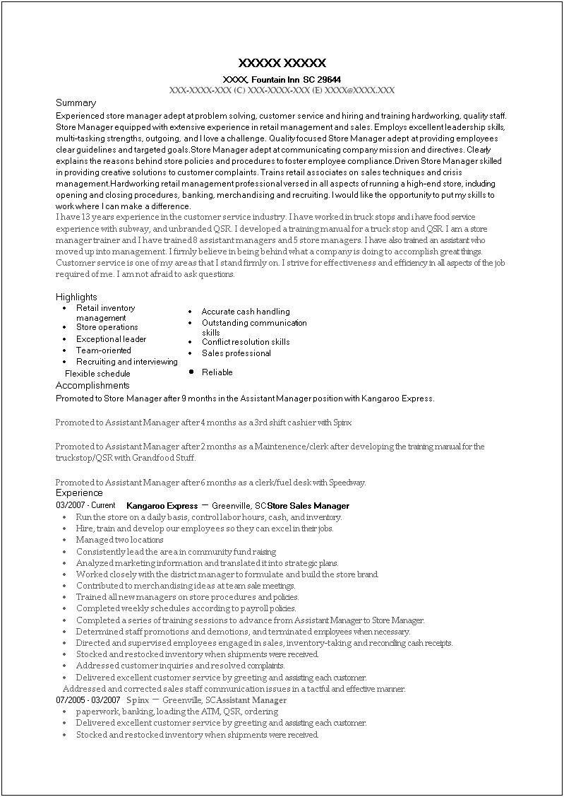 Area Sales Manager Resume Download