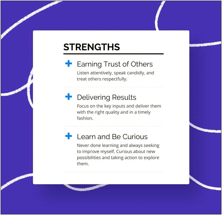 Areas Of Strengths Resume Examples