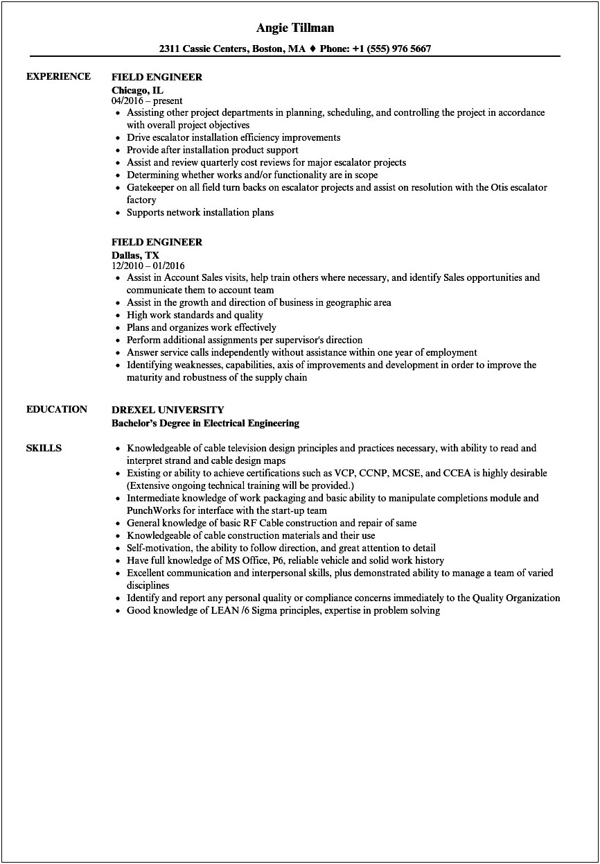 Army Combat Engineer Resume Examples
