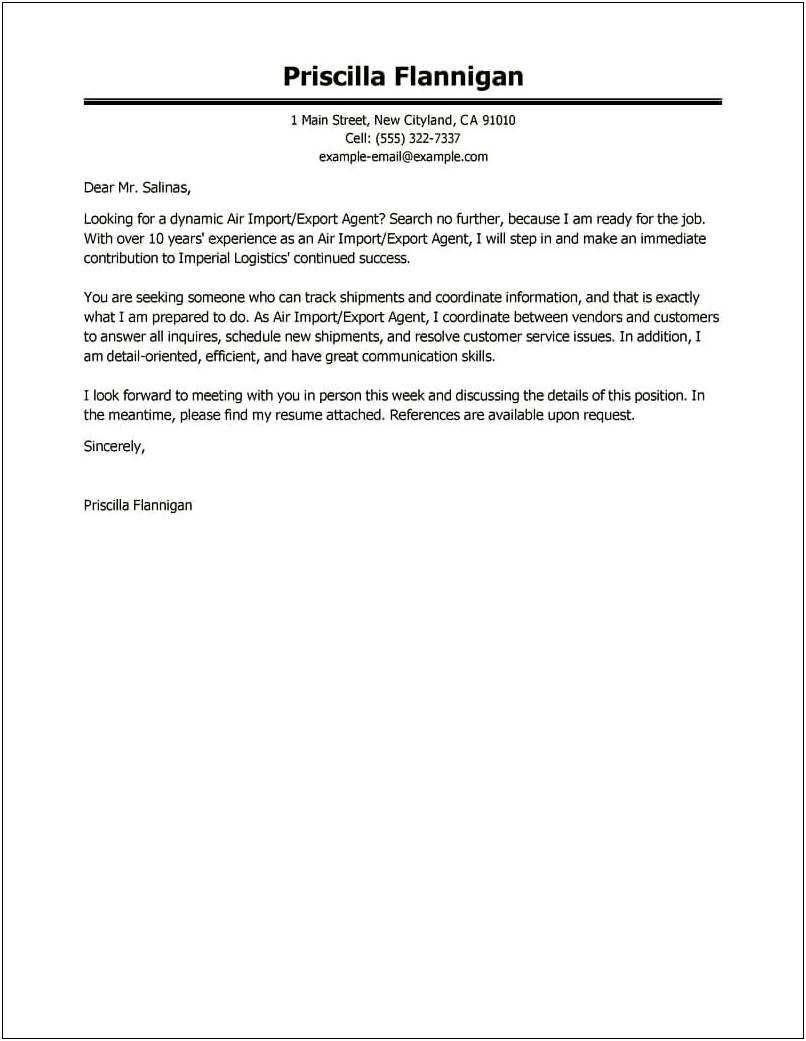 Army Resume Cover Letter Examples