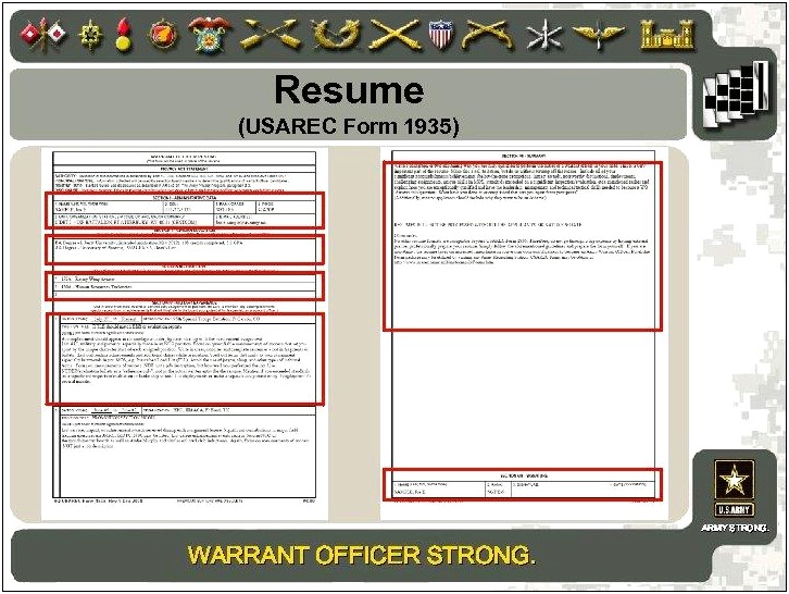 Army Warrant Officer Resume Examples