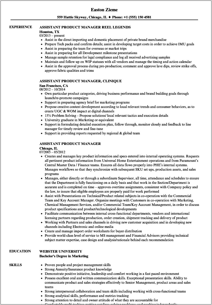 Assistant Branch Manager Resume Template
