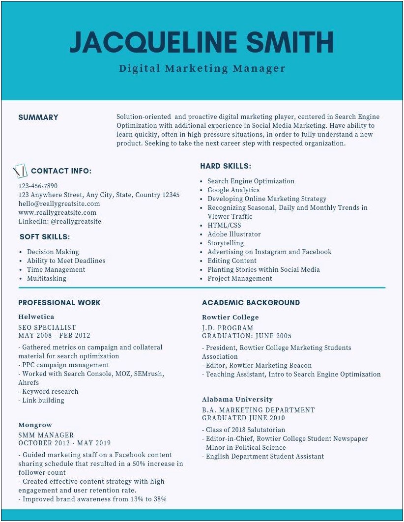 Assistant Digital Marketing Manager Resume