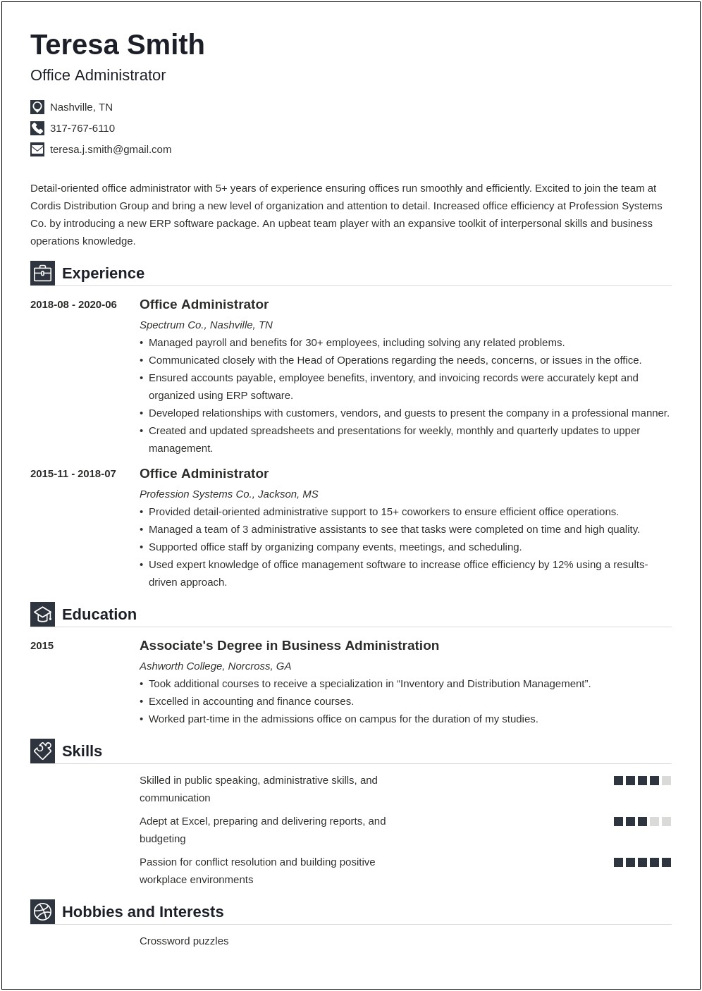 Assistant Director Of Admissions Resume Example