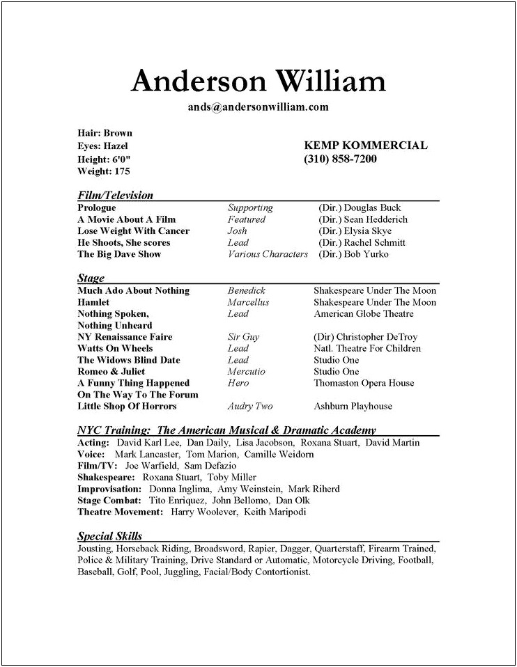 Assistant Manager At Movie Theater Resume