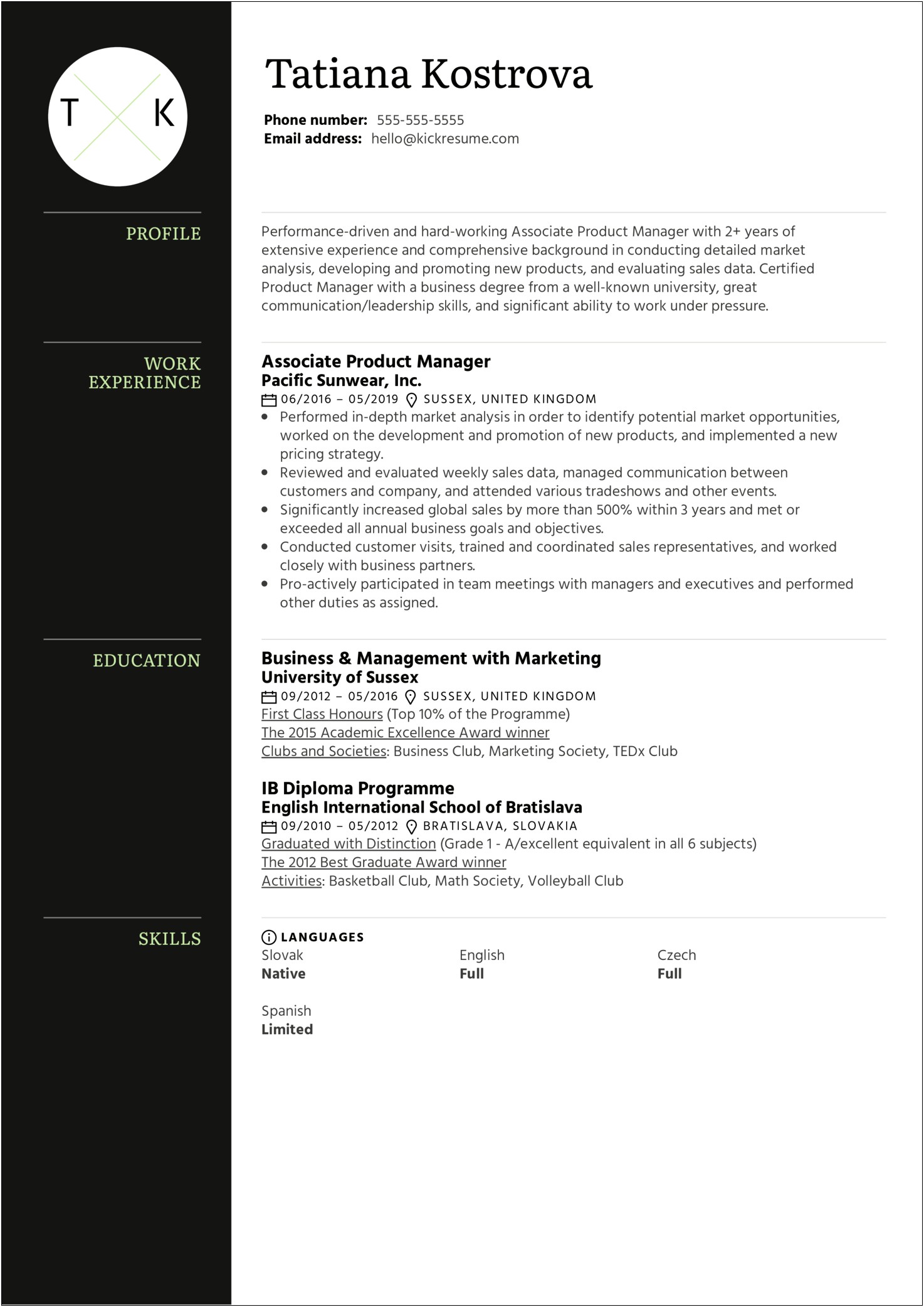 Assistant Manager Sales Associate Resume