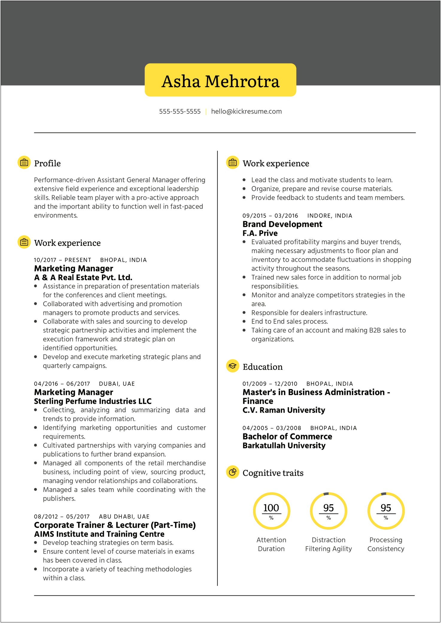 Assistant Marketing Manager Resume Examples