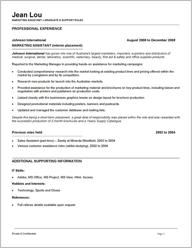 Assistant Marketing Manager Resume Templates