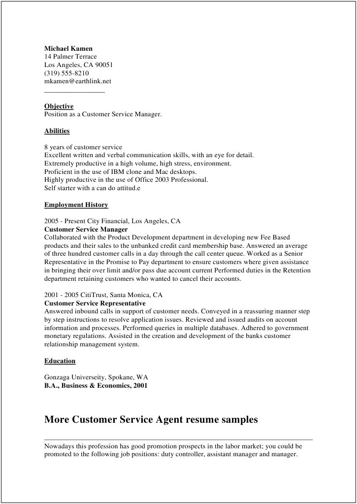 Assistant Service Manager Job Description Resume