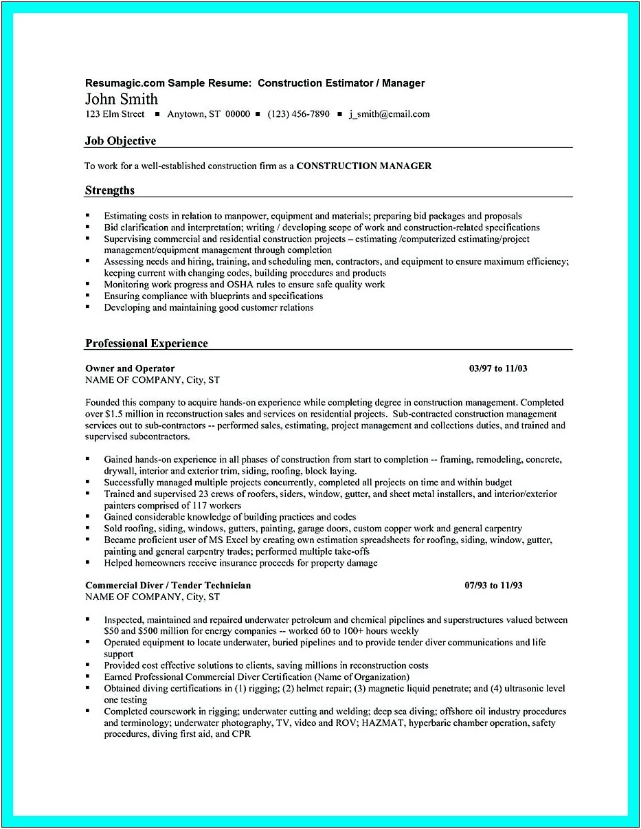Assistant Superintendent Resume Template Free
