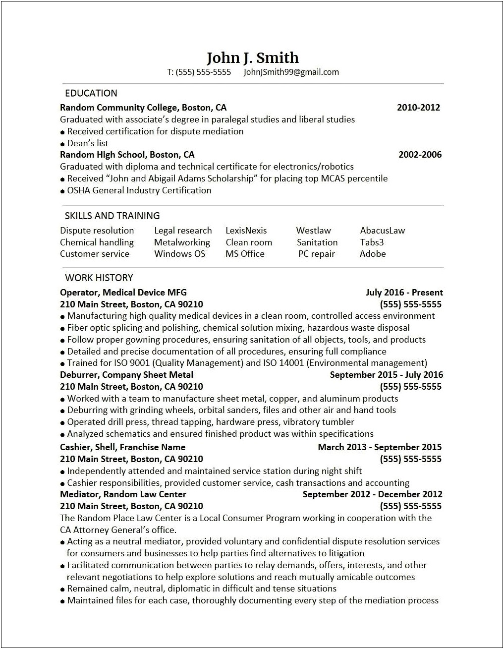 Associate Of Arts Degree Experience On Resume