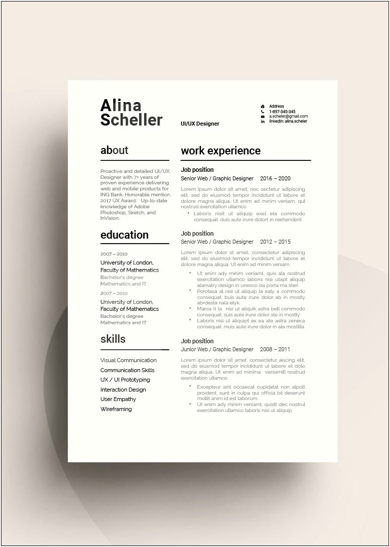 Ats Friendly Resume Template Free 2020
