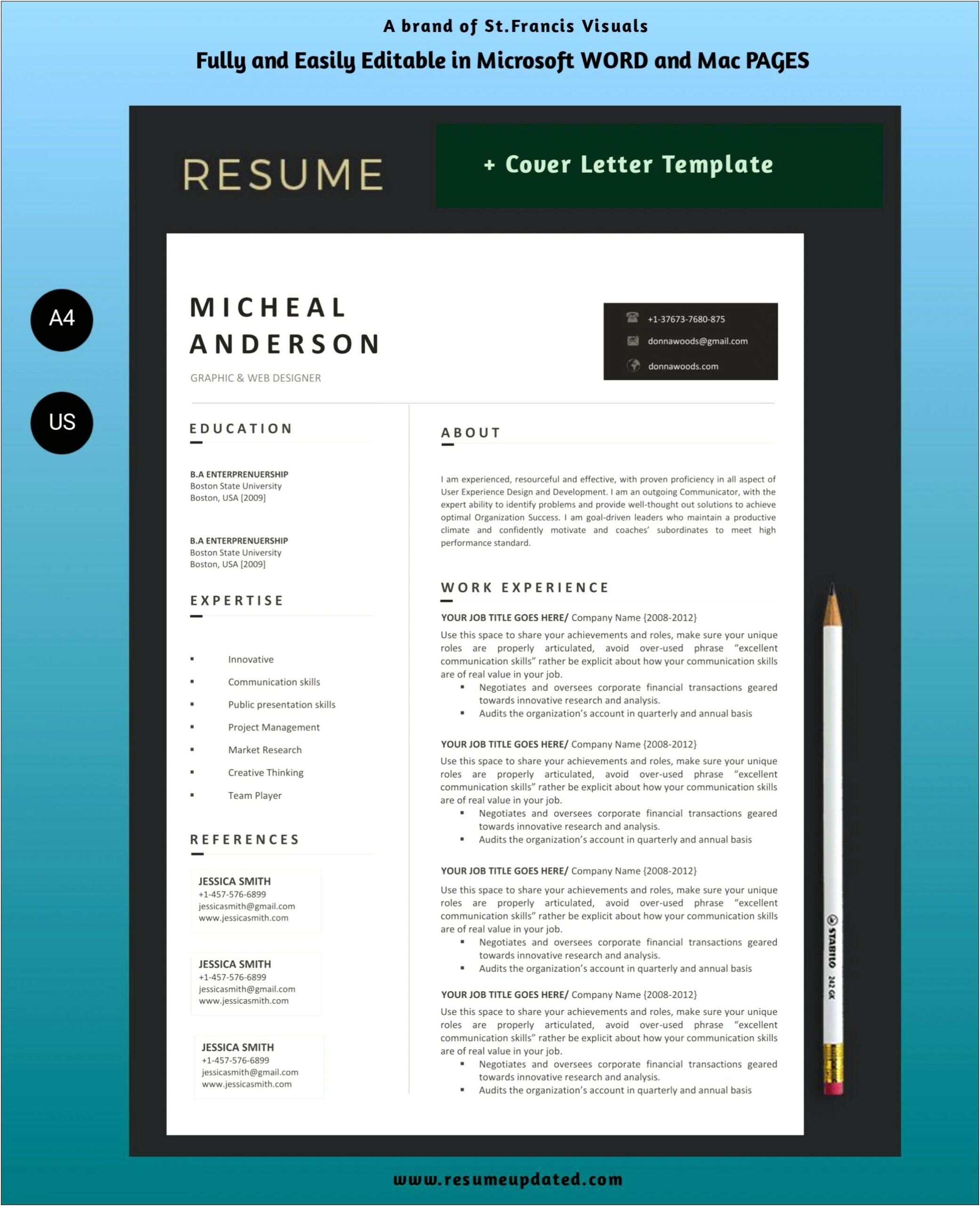 Ats Resume Template Word Free