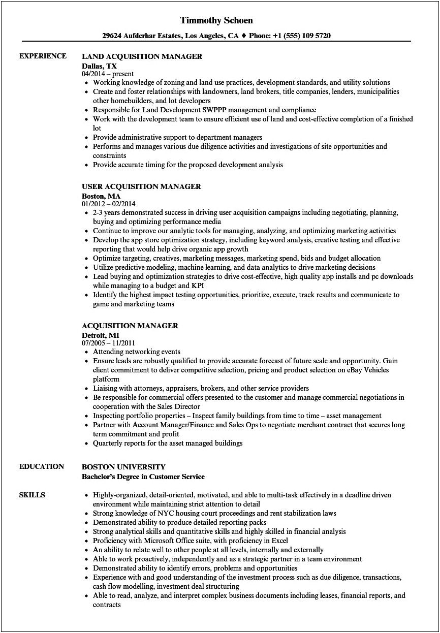 At&t Assistant Manager Resume