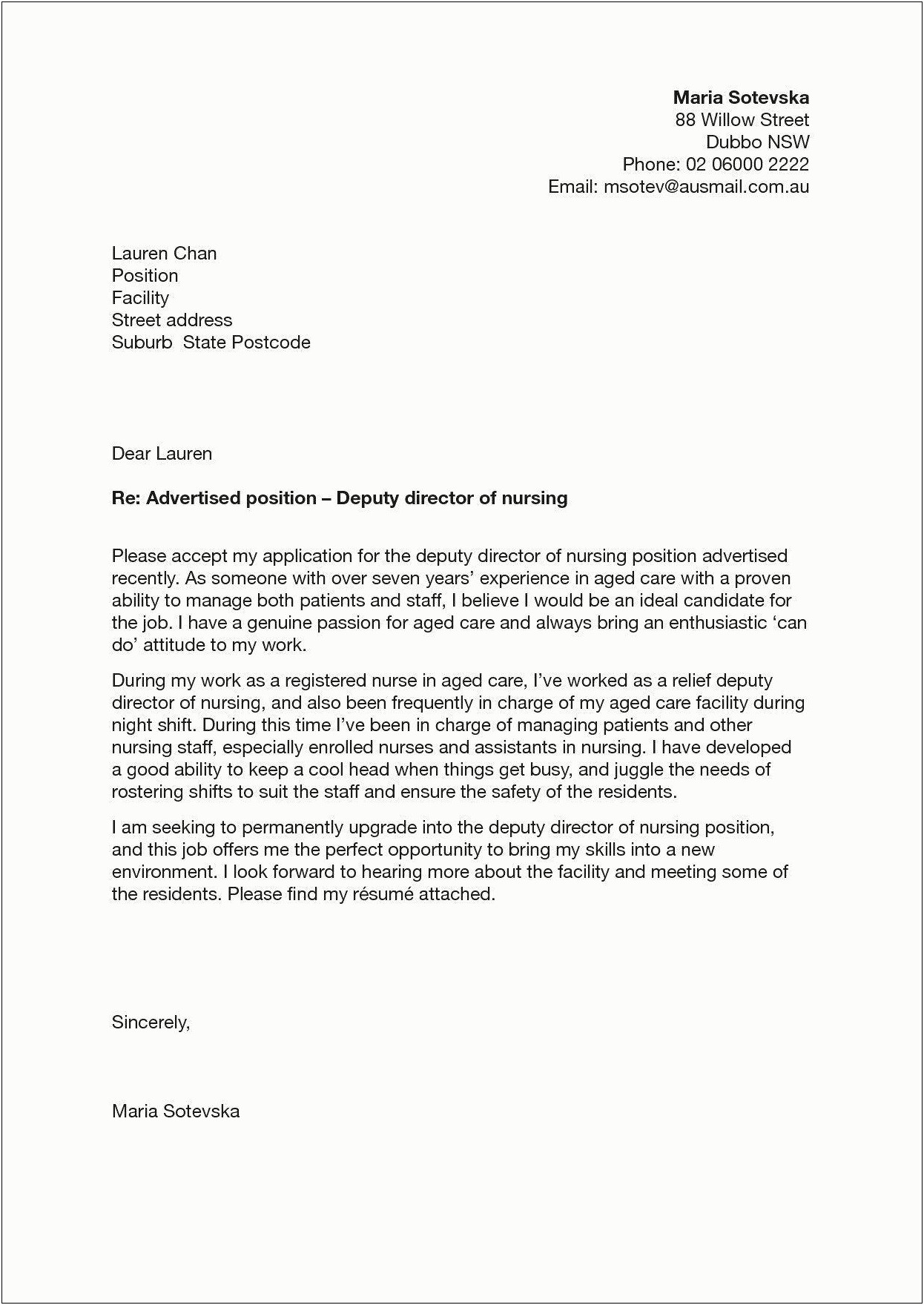 Attach Cover Letter Template To Resume