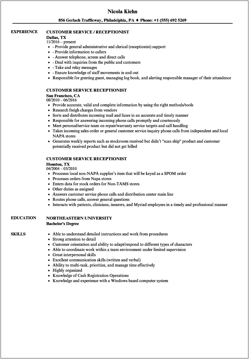 Attention To Detail Skills Resume