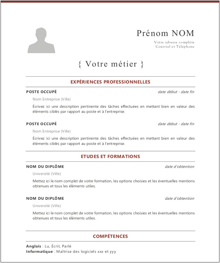 Attractive Resume Template Open Office Writer