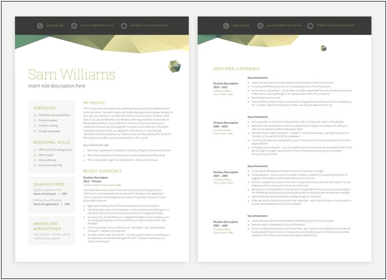 Australia Style Resume Template For Executive Assistant
