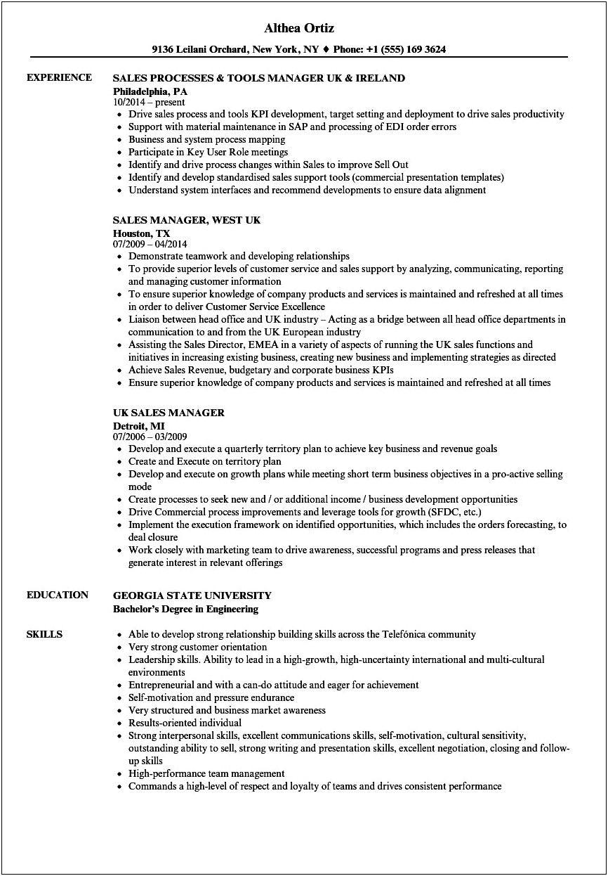 Automotive Matinice Service Sales Manager Resume