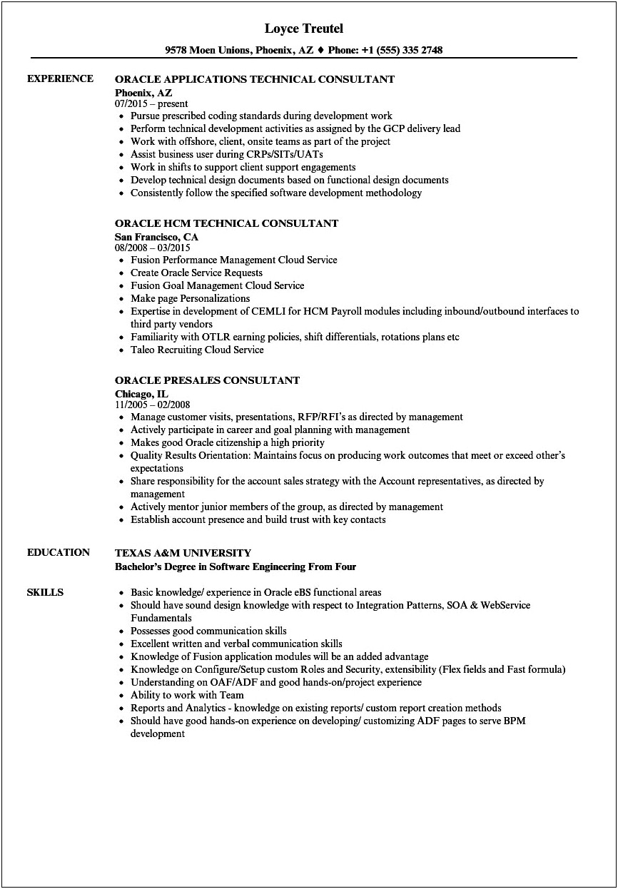 Ax Functional Consultant Resume Sample