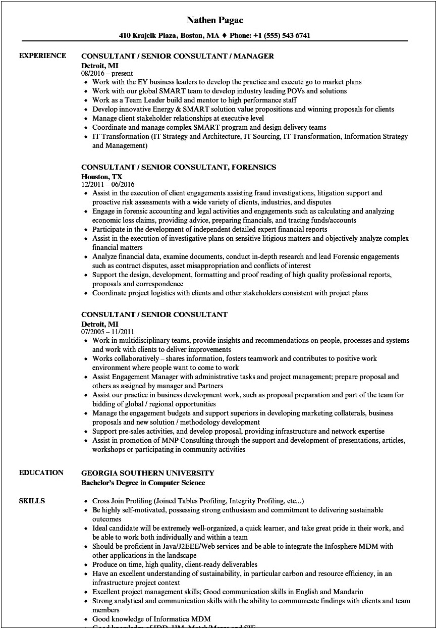 Axapta Functional Consultant Sample Resume