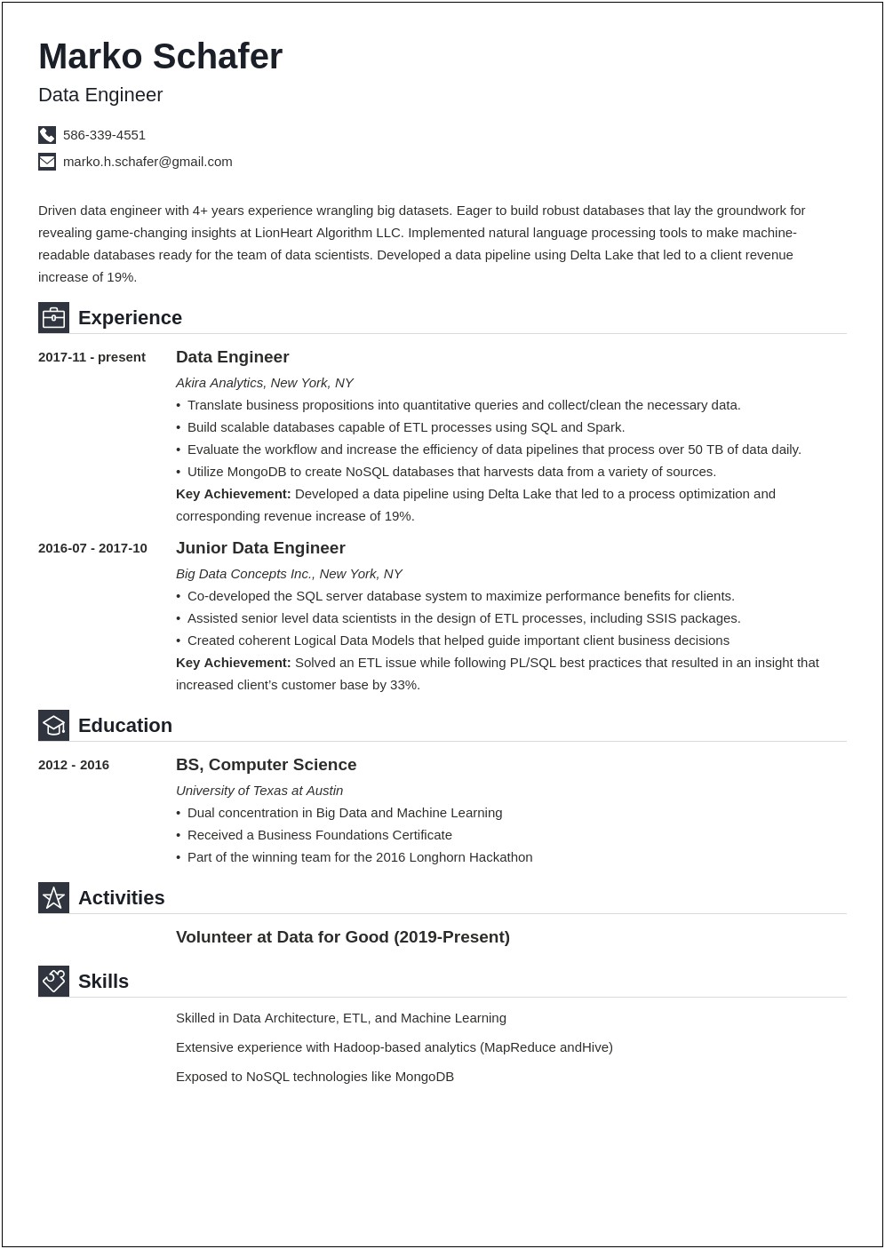 Azure Resume For 3 Years Experience