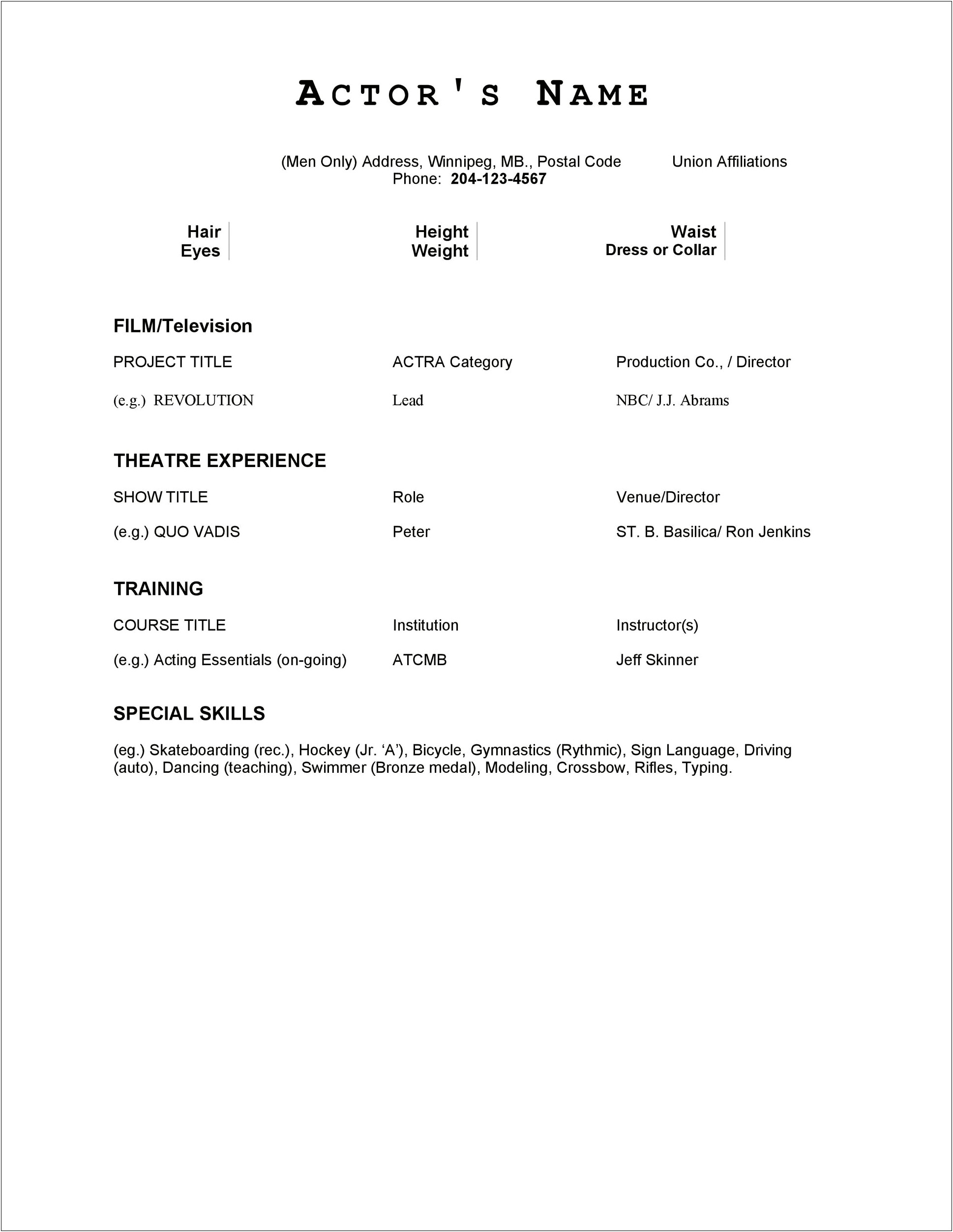 Baby Model Resume With No Experience