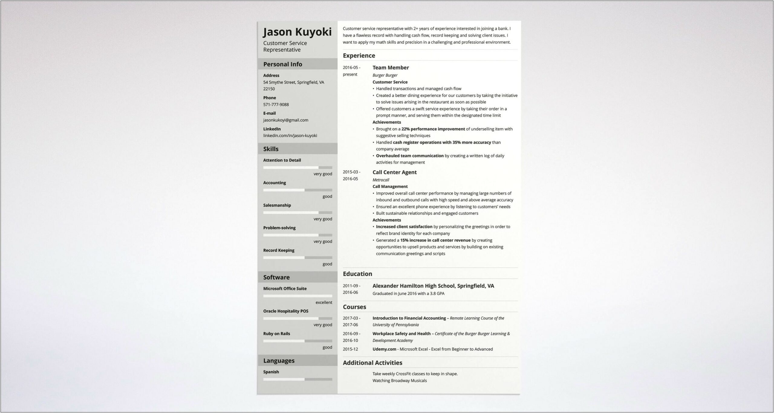 Bank Teller Resume Objective With Experience