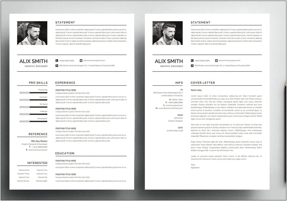Basic Black And White Resume Template Word