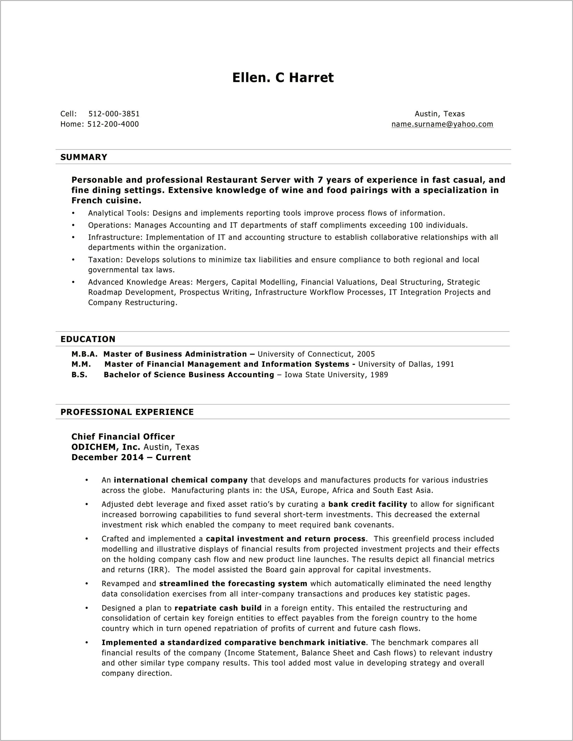 Basic Resume Format In Word Download