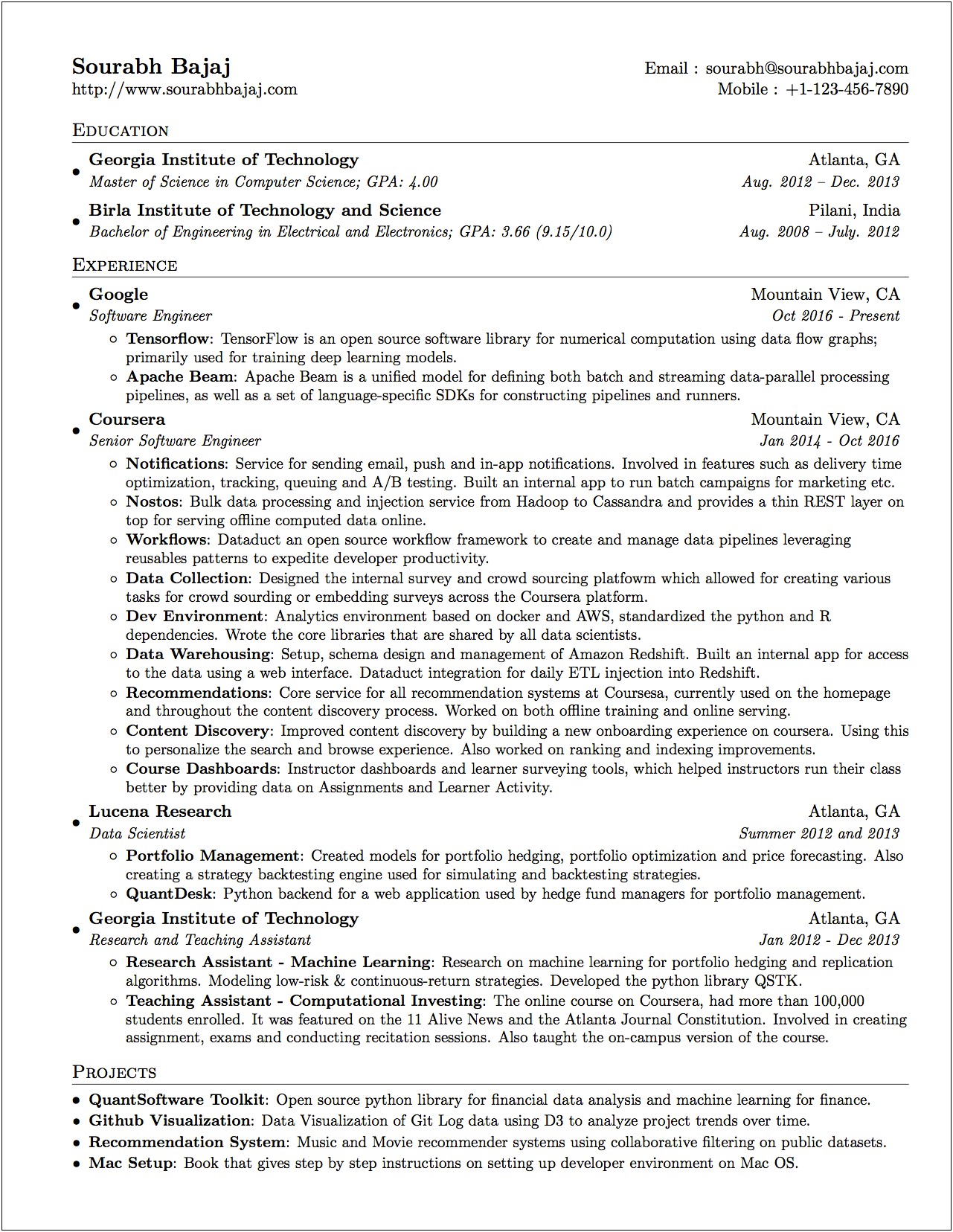 Beginner Computer Science Resume No Experience