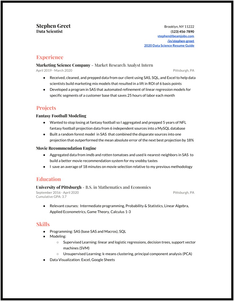 Beginner Resume Examples With No Experience