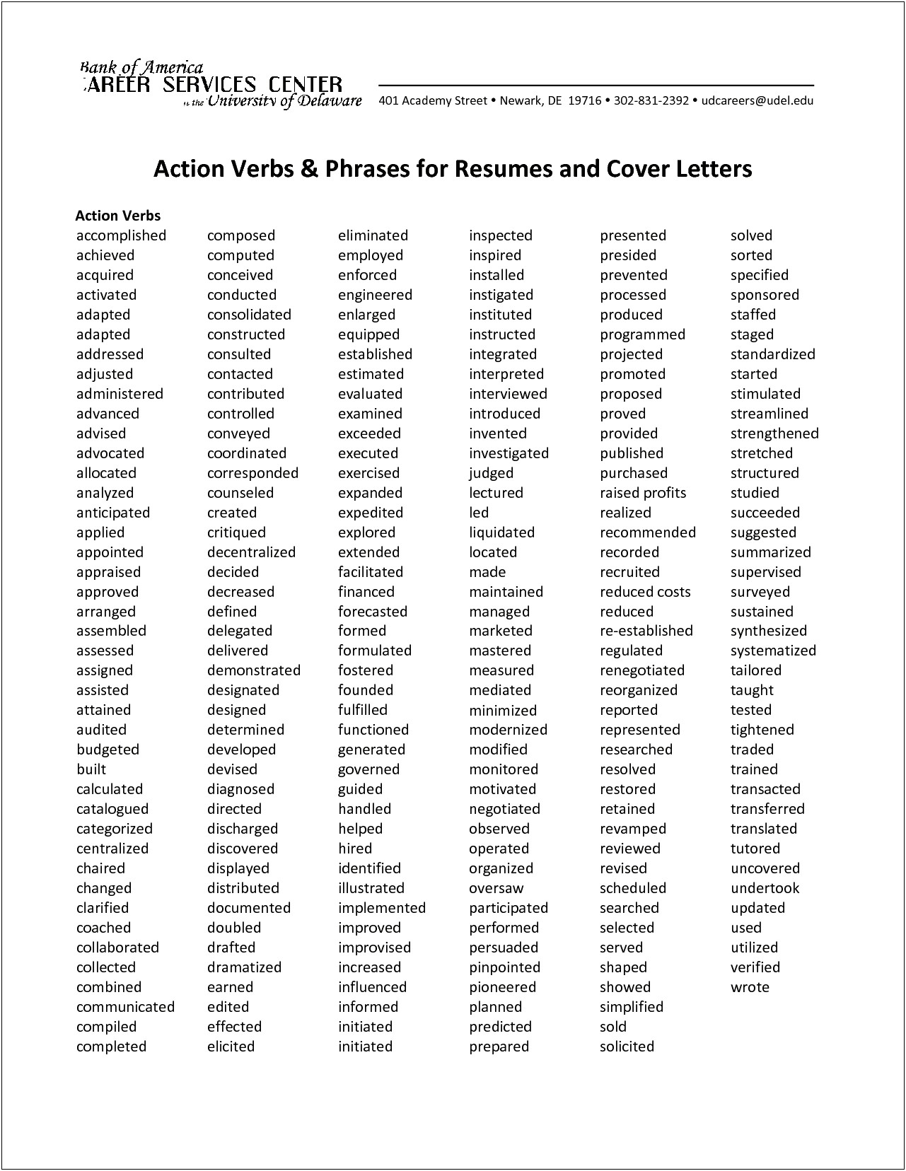 Best Adjectives For Resume Cover