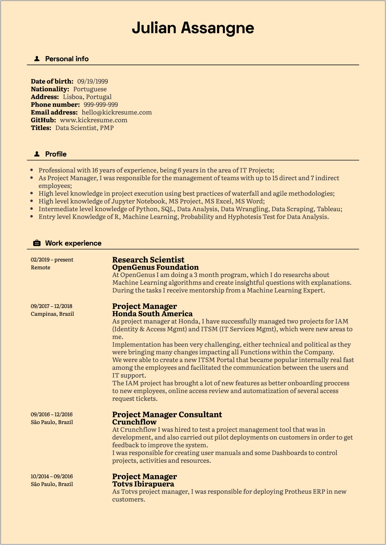 Best Agile Project Manager Resume
