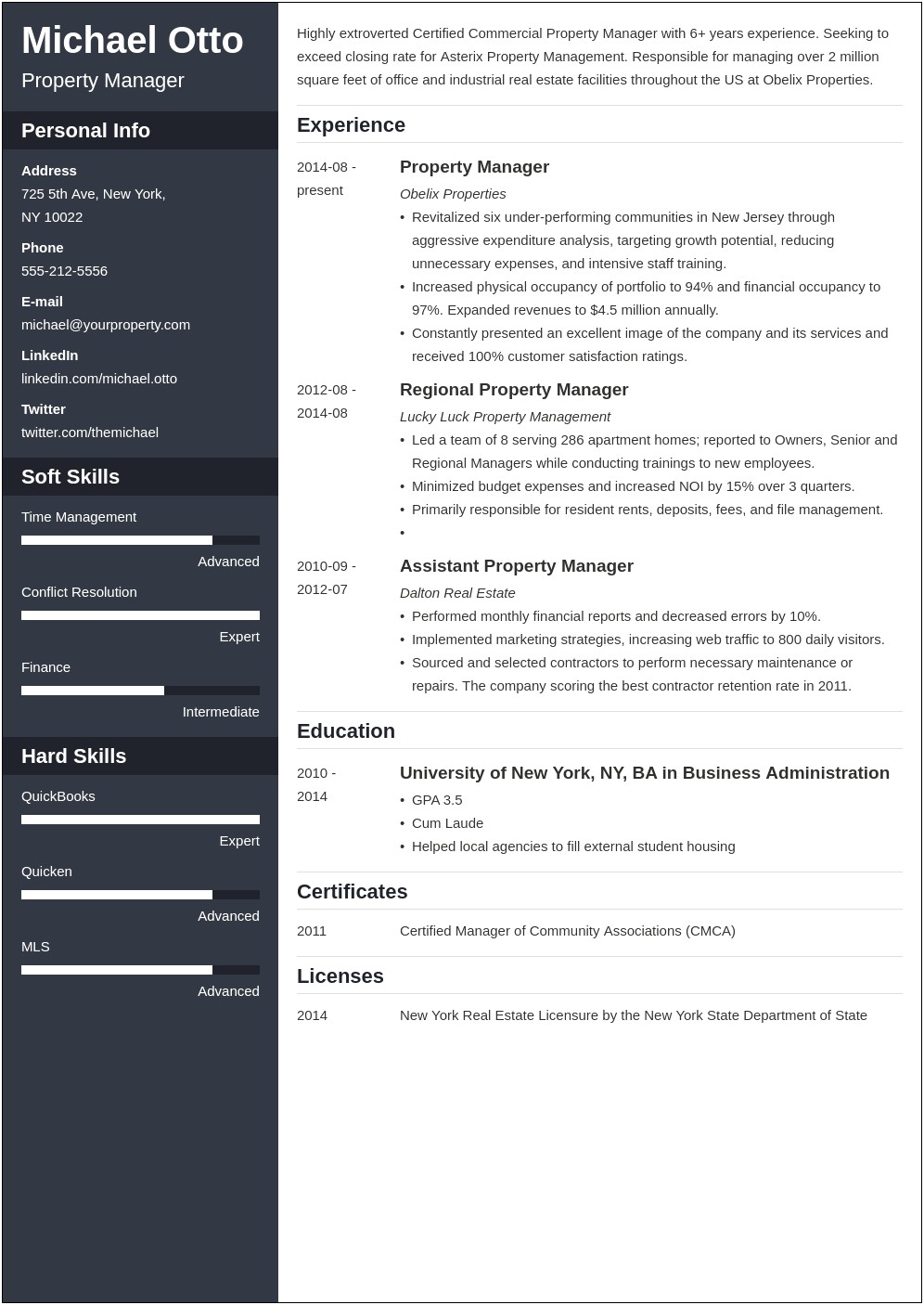 Best Assistant Property Manager Resume
