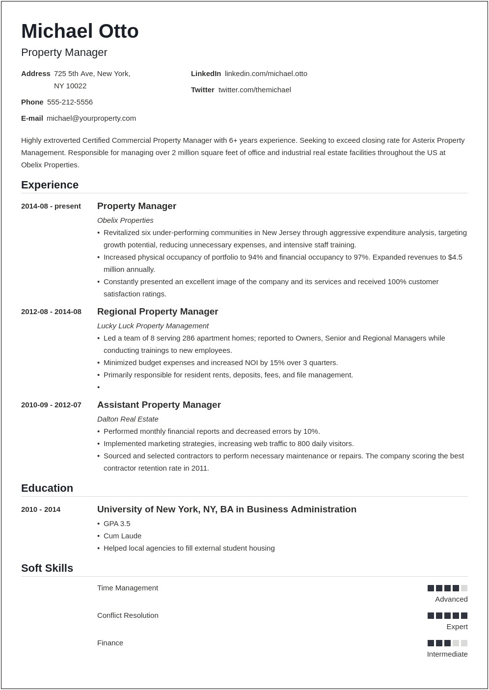 Best Commercial Leasing Manager Resume