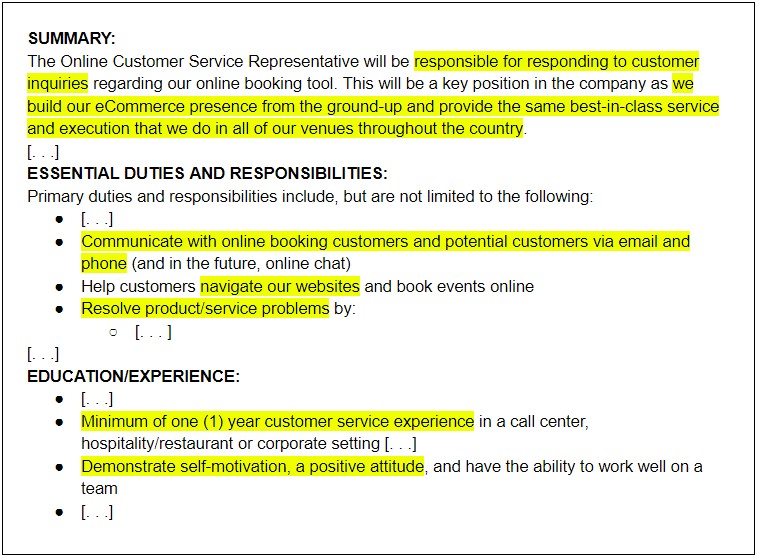 Best Customer Service Resume Summary Samples